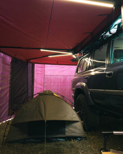 APEX4WD 270XL LED Awning - XL 2.5m Black Car 4x4 270 Degree Overland Cover