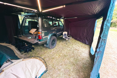 APEX4WD 270XL LED Awning - XL 2.5m Black Car 4x4 270 Degree Overland Cover
