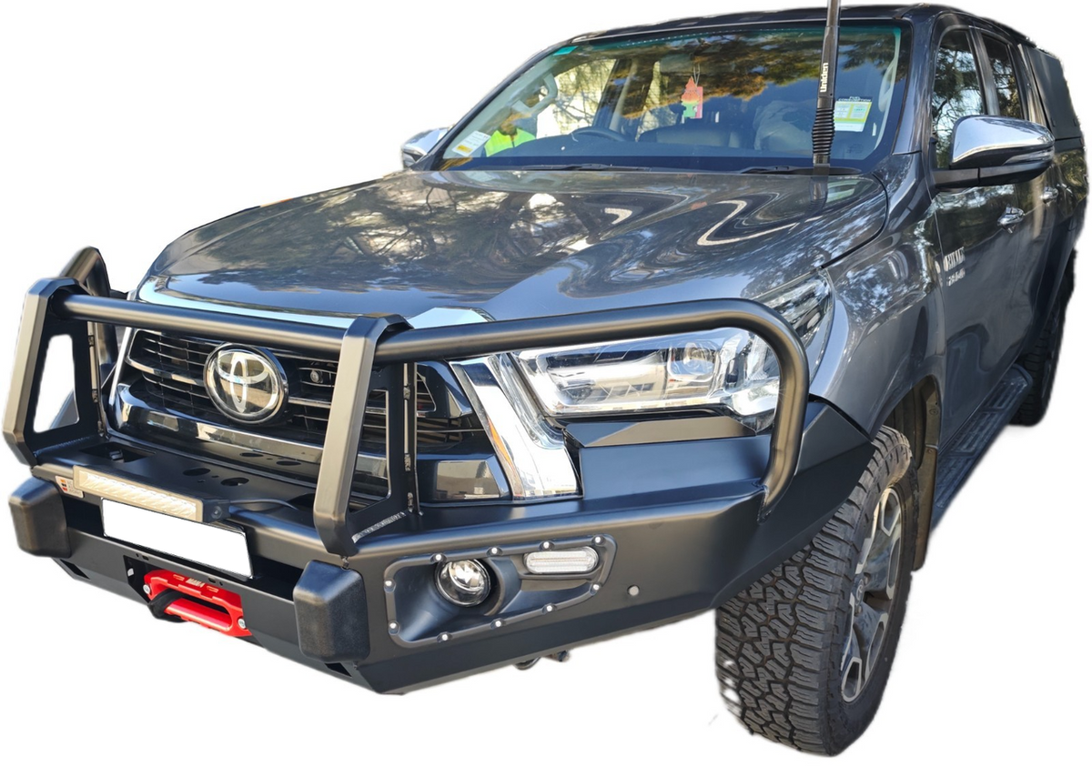 Steel Winch Bumper for Toyota Hilux Mk8 (2020+) Metal Bull Bar Oz Style (Mk9 Revo/ Rocco)