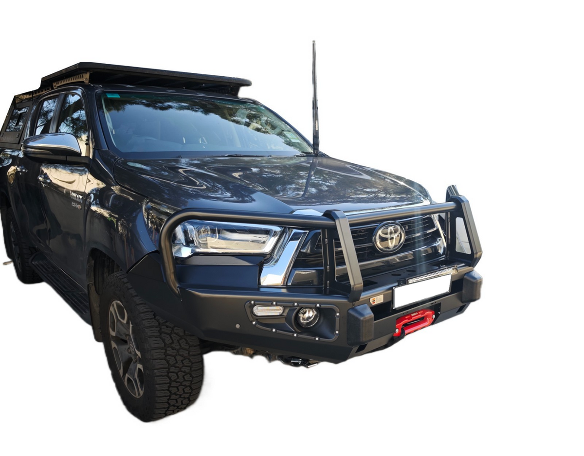 Steel Winch Bumper for Toyota Hilux Mk8 (2020+) Metal Bull Bar Oz Style (Mk9 Revo/ Rocco)