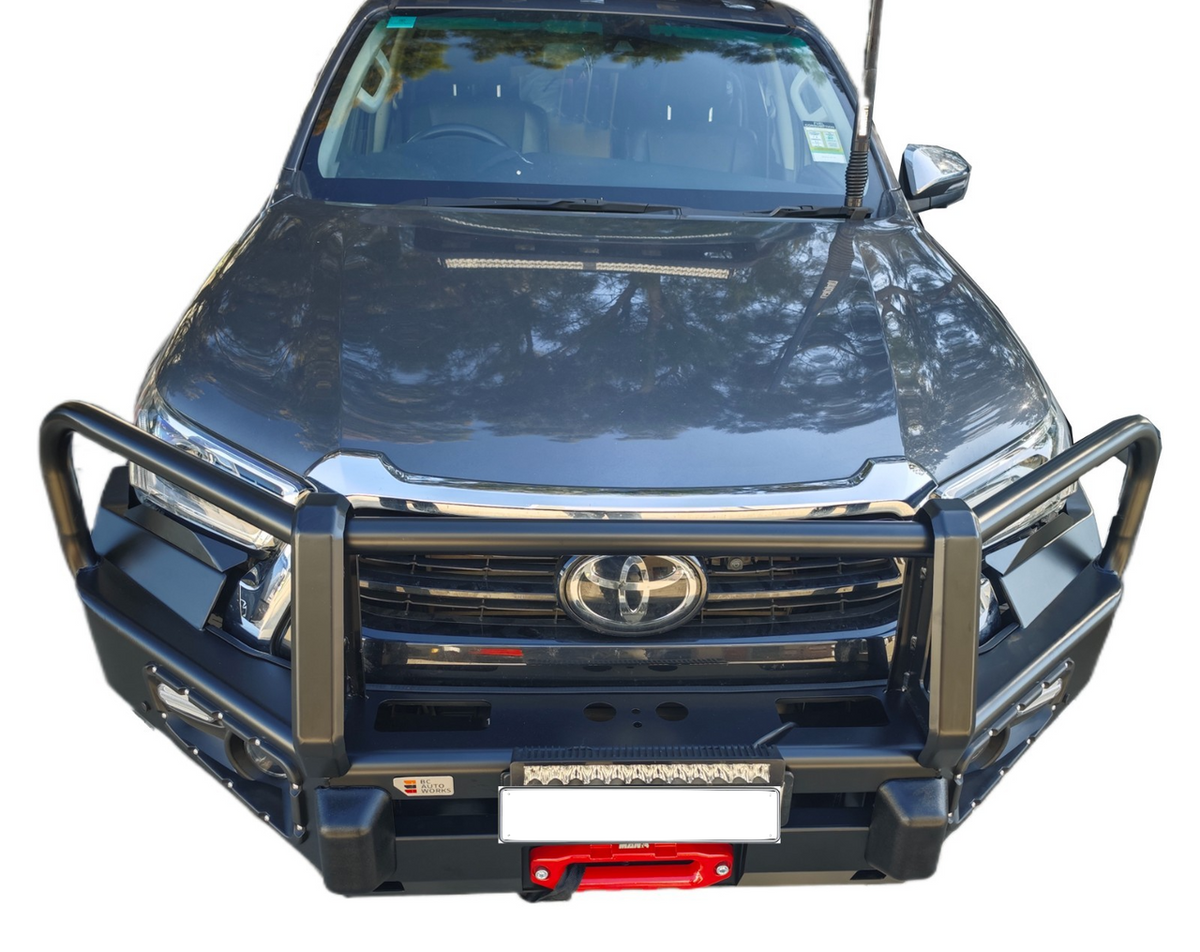 Steel Winch Bumper for Toyota Hilux Mk8 (2020+) Metal Bull Bar Oz Style (Mk9 Revo/ Rocco)