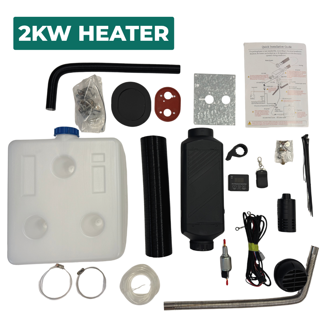 2KW Diesel Heater Air Night Fuel 10L 4x4 Car Truck Boat Motorhome LCD Display