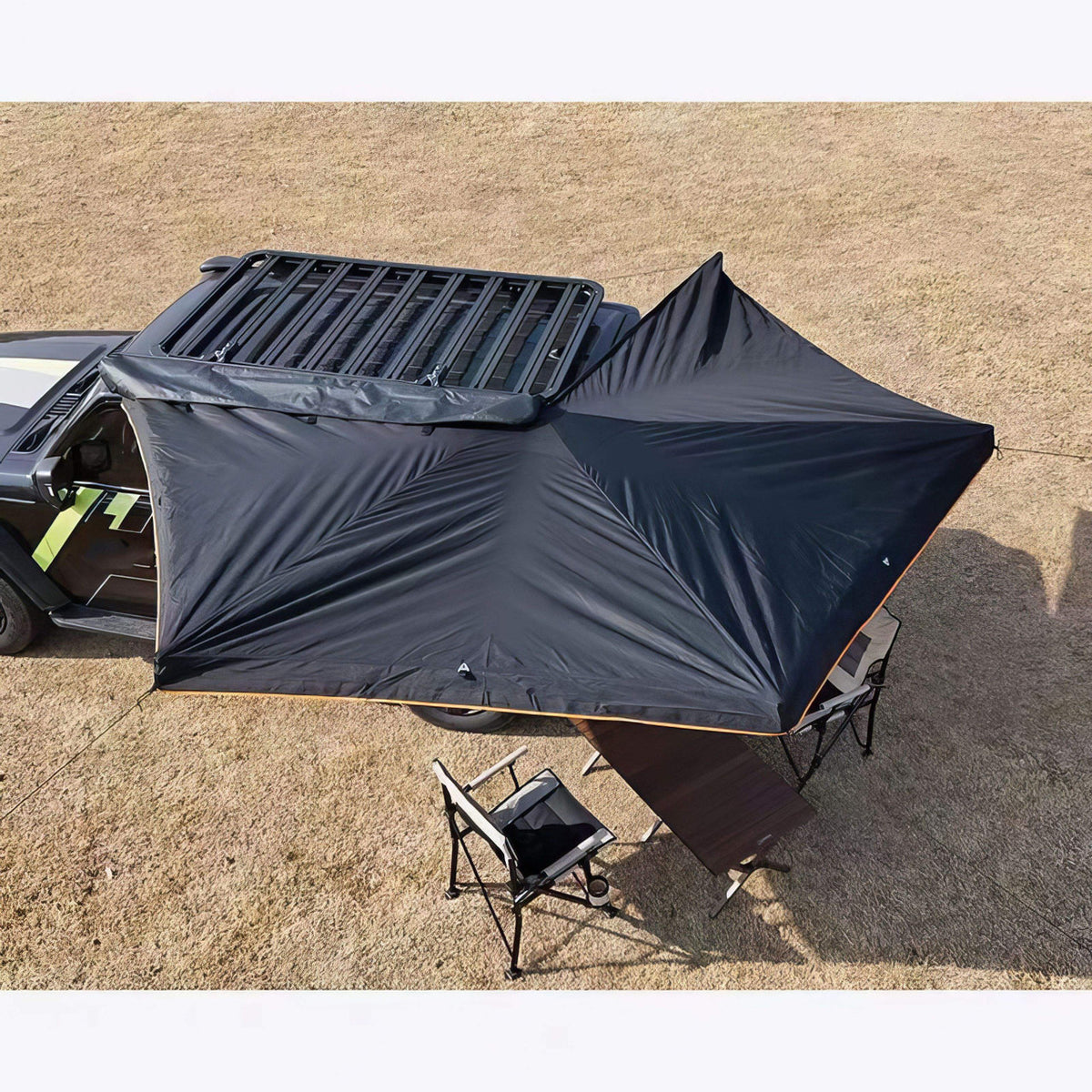 Apex4WD BLACK 270-Degree Awning - Left Side Expedition Fold-out Vehicle Camping Tent