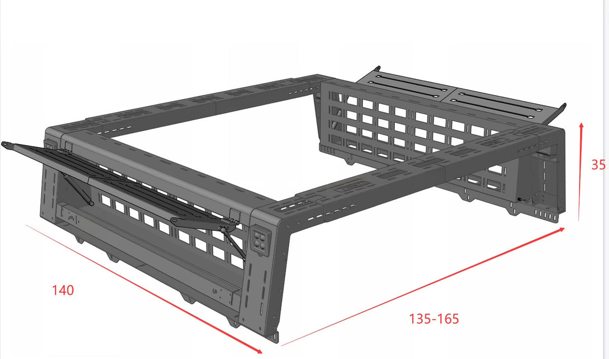 Pick Up Bed Utility Roll Bar SLIM Rack Tub Universal Adjustable Fitment Storage Frame