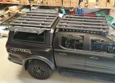 Aluminium Roof Rack for FORD RANGER T6/7/8 (2012-2022) Double Cab Black Slim Fit