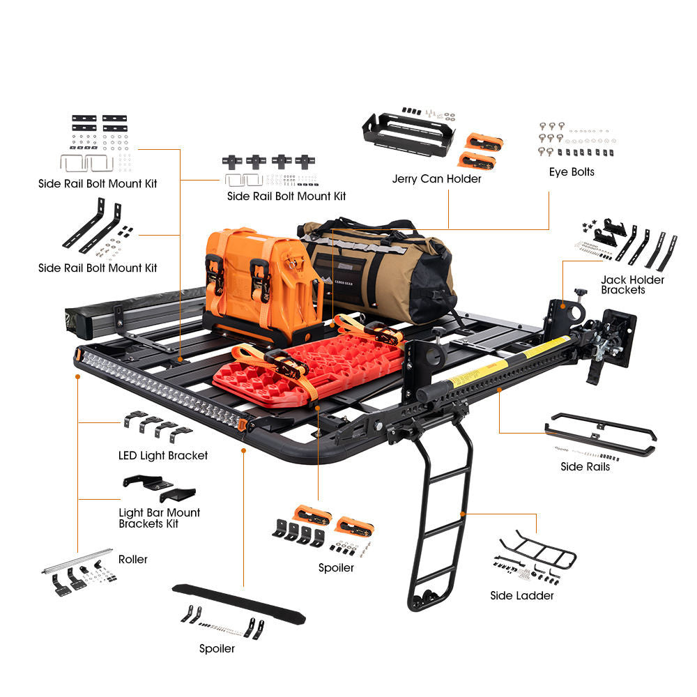 Roof Rack Platform Roller Kit for Aluminium Roof Racks - Apex4WD T Slot Design Vehicle Mount