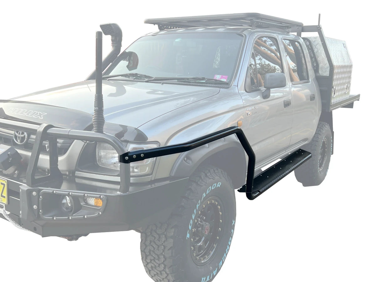 Universal Side Steps & Brush Bars for 4x4 - Steel Metal for Winch Bumper Off Road 4x4 Bullbar Oz Style