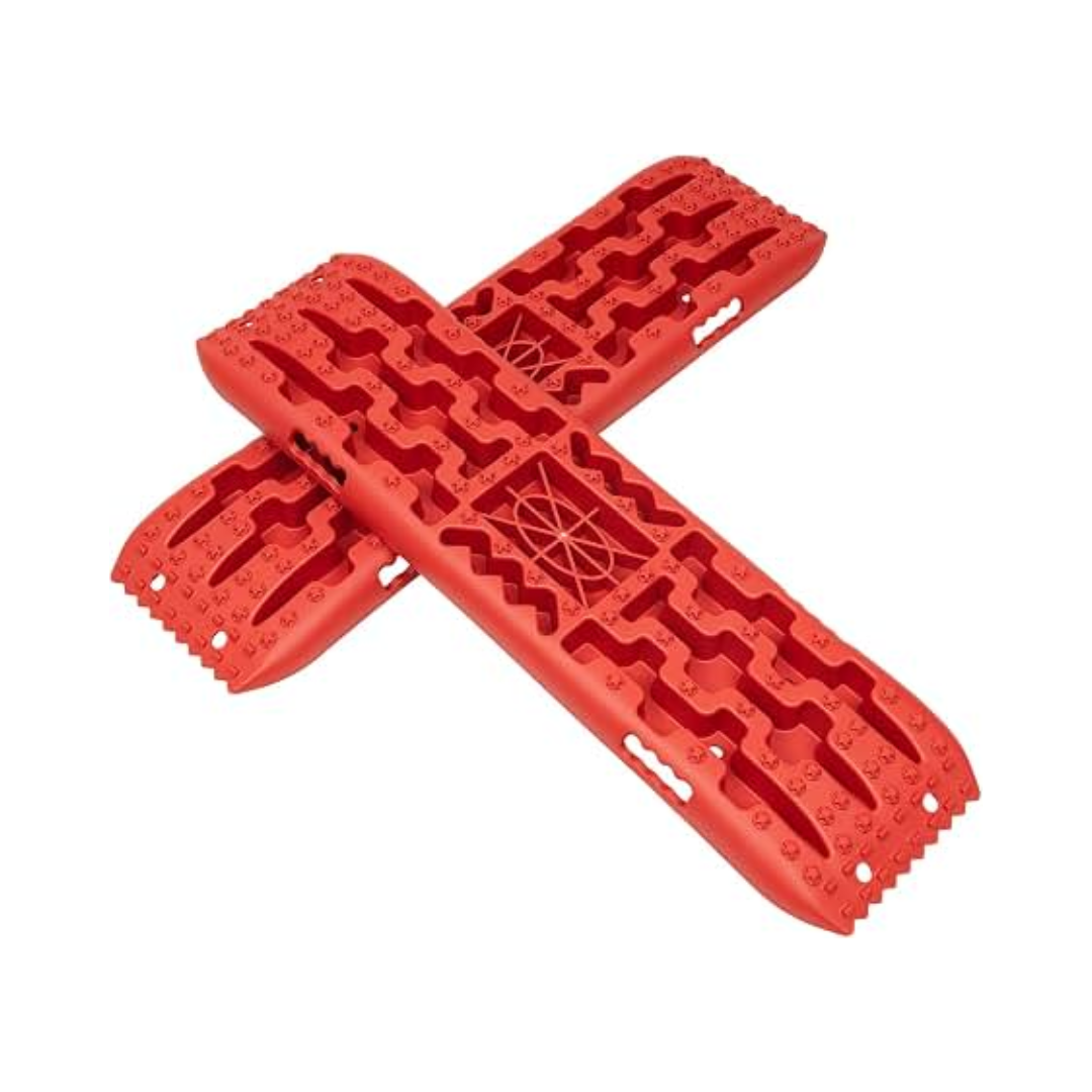 2x RED Recovery Traction Boards Sand Ladder Mud Snow Plastic Set Pair JACK BASE