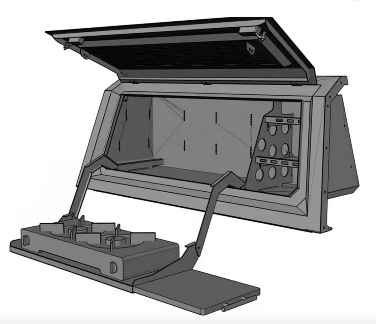 LEFT Side Storage Canopy Section Fold Out Kitchen For Steel Pickup Truck Canopy