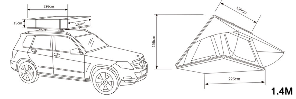Apex4WD NOMAD Aluminium Hard Shell Roof Top Tent