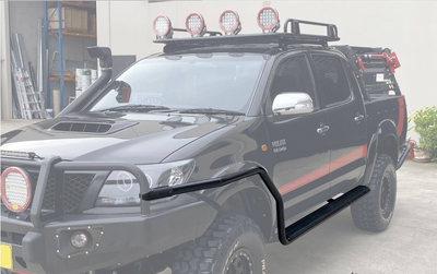 Universal Side Steps & Brush Bars for 4x4 - Steel Metal for Winch Bumper Off Road 4x4 Bullbar Oz Style