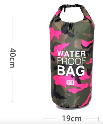 Camo Waterproof Dry Bag - 10L & 20L - Heavy Duty Storage Bag for Camping, Boating, Kayaking, SUP, 4x4, Off Road, Travel, Adventure