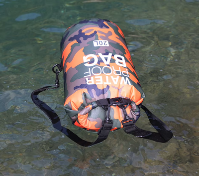 Camo Waterproof Dry Bag - 10L & 20L - Heavy Duty Storage Bag for Camping, Boating, Kayaking, SUP, 4x4, Off Road, Travel, Adventure