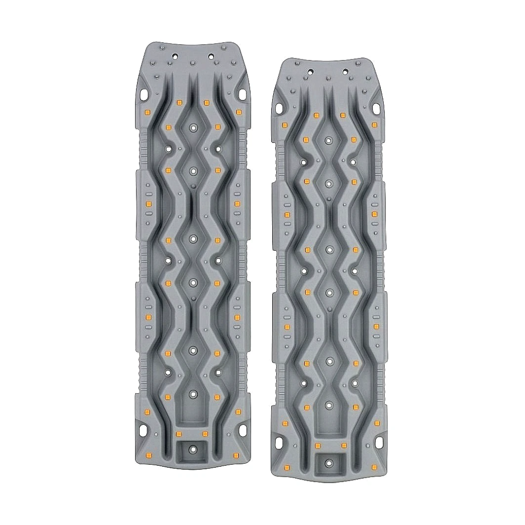 2x GREY Recovery Traction Boards Sand Ladder Mud Snow Plastic Pair 4x4 TRED PRO