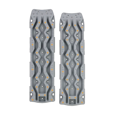 2x GREY Recovery Traction Boards Sand Ladder Mud Snow Plastic Pair 4x4 TRED PRO