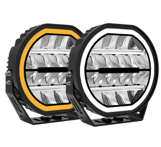 SUPALUX 108w 7 inch LED Driving Spotlight with White & Amber DRL (Daytime Running Light) Spot Light