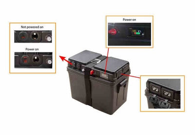 Portable Power Battery Box Deep Cycle AGM Universal Large USB Cig Socket 12v DC