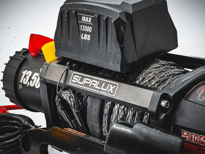 SUPALUX 13500lb 12v Electric Recovery Winch Synthetic Rope IP67 6.5hp 4x4 NEW