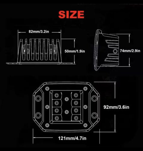 2x 5" 40w Flush Mount LED Pods Spot Flood Driving Work Lights 4x4 12v DC Pair