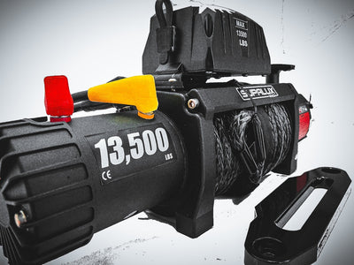 SUPALUX 13500lb 12v Electric Recovery Winch Synthetic Rope IP67 6.5hp 4x4 NEW