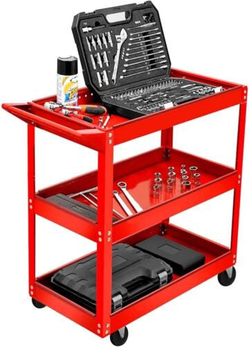 SUPALUX 3 Layer Service Utility Cart Heavy Duty Flat Auto Tool Mechanic Workshop