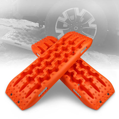 2x Orange Recovery Traction Boards Sand Ladder Mud Snow Plastic Set Pair Kit 4x4