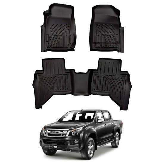 3D Custom Floor Mats TPE All Weather Car Liner For Isuzu D Max Mk2 Double Cab 2012+ (Manual & Automatic)
