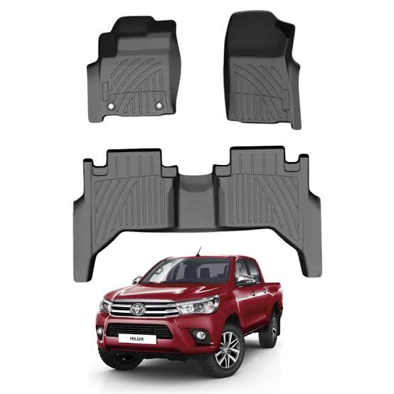 3D Rubber Floor Mats TOYOTA HILUX 2016+ Revo Mk8 AUTO Double Cab Weather Liner