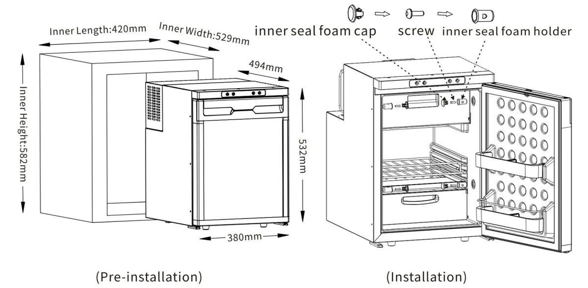 APEX50RV Dual Zone Camping Fridge/ Freezer 12v/24v 50L Capacity Camp 4x4
