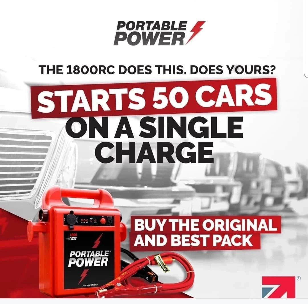 Portable Power 1800RC 12v Jump Starter / Booster Pack Rapid Charge (Replaced Snap On 1700)