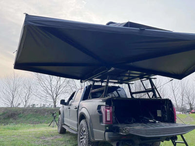 Apex4WD LED BLACK 270-Degree Awning - RIGHT Side Expedition Fold-out Vehicle Camping Tent