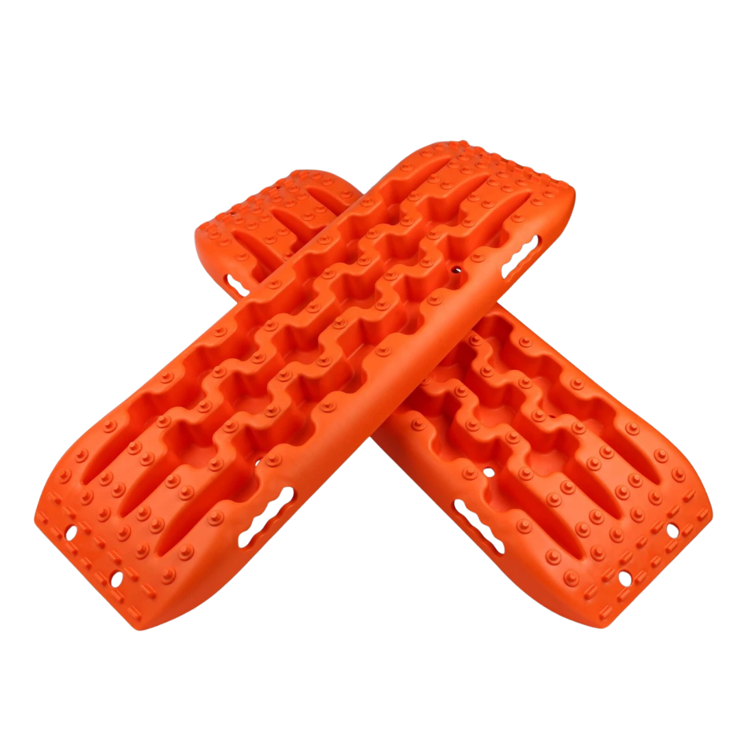 2x Orange Recovery Traction Boards Sand Ladder Mud Snow Plastic Set Pair Kit 4x4